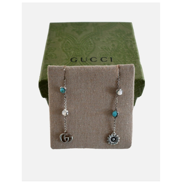 Gucci Marmont Silver Threader Drop Earrings - Picture 5 of 10